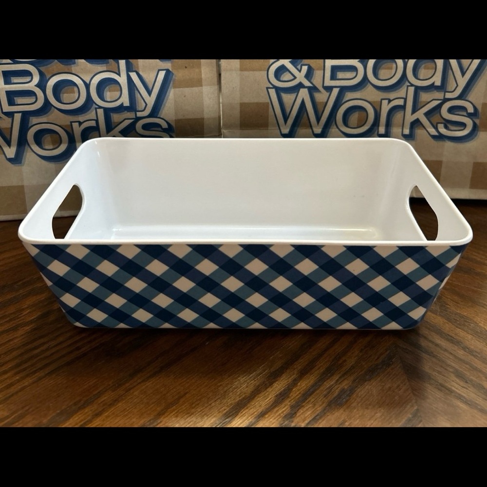VINTAGE & RARE GINGHAM STORAGE BOX #2 - Bath & Body Works - NWOT
